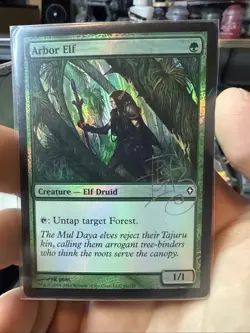 Arbor Elf Worldwake Foil Signed By Artist - Image 1