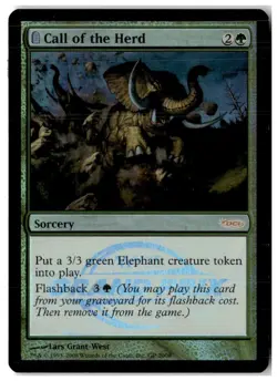 MTG Foil Call of the Herd - Grand Prix Promos Heavily Played English - Image 1