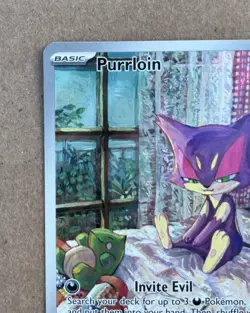 Purrloin - 136/086 - White Flare Holo Illustration Rare Pokemon - NM - English - Image 2