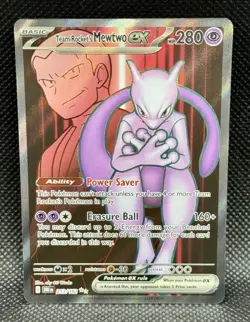Pokemon Team Rocket's Mewtwo ex 213/182 Destined Rivals Ultra Rare Near Mint/M - Image 1