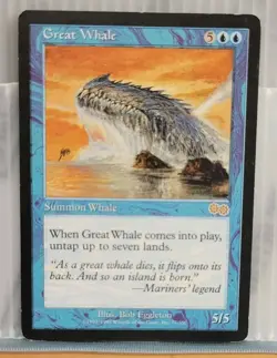 Mtg GREAT WHALE LP Urza's Saga Reserve List 77/350 -Argo- - Image 1