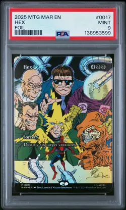 2025 MTG MARVEL'S SPIDER-MAN: SOURCE MAT FOIL #0017 HEX PSA 9 - Image 1