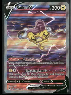 2023 Pokemon Crown Zenith: Galarian Gallery Ultra Rare Raikou V GG41/GG70 - Image 1
