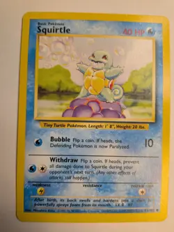 Squirtle 63/102 Common Base Set Pokemon - Image 1