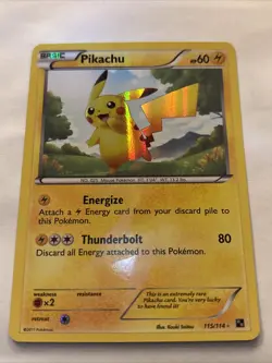 2011 Pokemon Black & White Secret Rare Pikachu Holo Bolt 115/114 -NM - Image 1