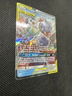 Pokemon TCG Sun & Moon Cosmic Eclipse Blastoise & Piplup GX Tag Team 38/236 - Image 5