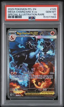 Pokemon Mega Charizard X Ex #125 SIR Phantasmal Flames PSA 10 GEM MINT - Image 1
