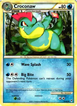 Pokemon TCG Croconaw 41/95 Uncommon Call of Legends HP - Image 1