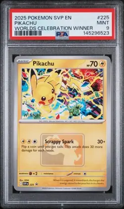 2025 POKEMON SVP EN-SV BLACK STAR PROMO #225 PIKACHU PSA 9 - Image 1