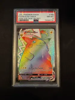 2020 Pikachu VMAX Vivid Voltage 188/185 PSA 8 NM-MT Pokemon TCG - Image 1
