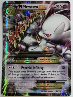 MEGA M MEWTWO EX 64/162 Pokemon TCG XY Breakthrough * Ultra Rare Mega Holo - Image 1