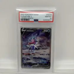 2023 Pokemon TCG SWSH Suicune V Full Art #GG38 Crown Zenith PSA 10 - Image 1