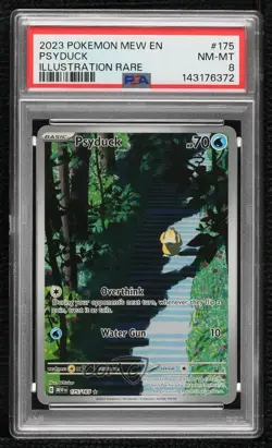 Psyduck Illustration Rare Pokemon Scarlet & Violet 151 MEW PSA 8 - Image 1