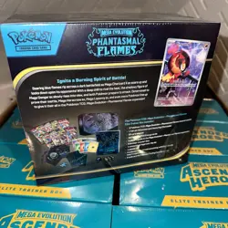 Pokemon TCG Mega Evolution Phantasmal Flames Elite Trainer Box (Scratch n Dent) - Image 2