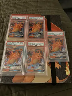(Lot Of 5) 2019 Pokemon Black Star Charizard GX Promo - All PSA 8 - Image 1