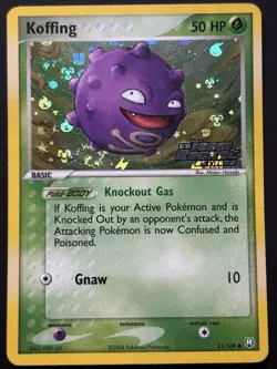 SWIRL Pokemon Koffing 61/109 Reverse Holo Stamped ex Team Rocket Returns 2004 MP - Image 1