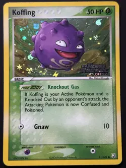 SWIRL Pokemon Koffing 61/109 Reverse Holo Stamped ex Team Rocket Returns 2004 MP - Image 2