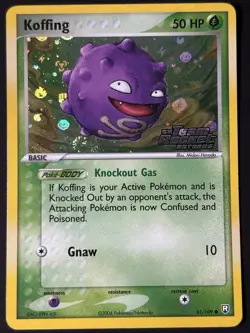 SWIRL Pokemon Koffing 61/109 Reverse Holo Stamped ex Team Rocket Returns 2004 MP - Image 3