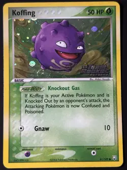 SWIRL Pokemon Koffing 61/109 Reverse Holo Stamped ex Team Rocket Returns 2004 MP - Image 4