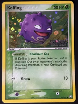 SWIRL Pokemon Koffing 61/109 Reverse Holo Stamped ex Team Rocket Returns 2004 MP - Image 5