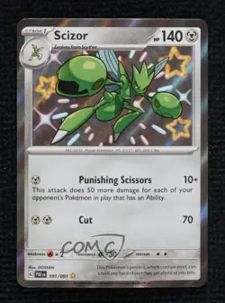 Shiny Rare - Scizor Pokemon Scarlet & Violet Paldean Fates PAF #191 - Image 1