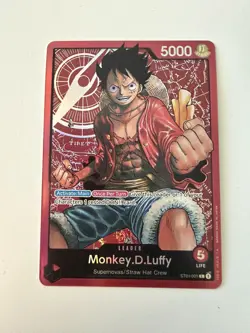 • Monkey.D.Luffy • ST01-001 SR Leader Pre-Errata Holo Foil One Piece TCG NM - Image 1