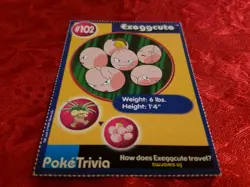 Burger King Pokemon Promo Card Exeggcute #102 - Image 1