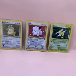 1999 Pokemon Scyther EX Holo 3 Card Lot Clefairy & Kangashan - Image 1