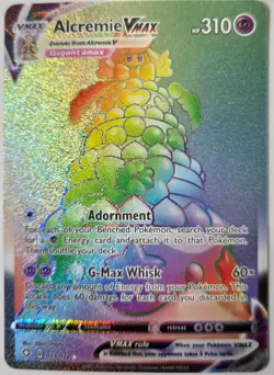 Alcremie VMAX 073/072 Shining Fates Secret Rare Rainbow NM Pokemon Card - Image 1