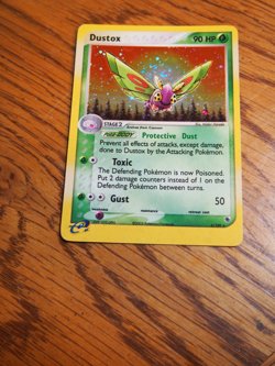 2003 Pokemon Ex Ruby Sapphire Dustox holo card, near mint condition - Image 1