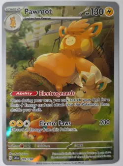 Pokemon Pawmot TCG Scarlet & Violet Base Set Illustration Rare Card 209/198 NM - Image 1