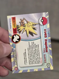 Zapdos #145 Topps Blue Logo Pokemon Card Nm - Image 2