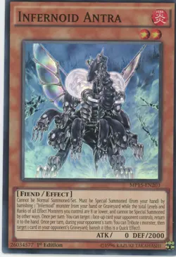 Yugioh Infernoid Antra MP15-EN203 Super Rare 1st Edition LP - Image 1