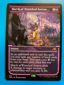 MTG 1x SHOWCASE March of Wretched Sorrow 380 Kamigawa Neon Dynasty Magic x1 NM - Image 1