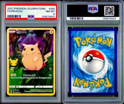 PSA 8 - PIKACHU 2021 POKEMON CELEBRATIONS FA 005/025 FULL ART Red NM Mint #005 - Image 3