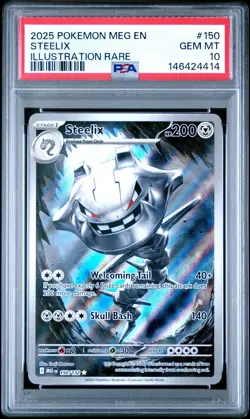 2025 POKEMON MEG EN-MEGA EVOLUTION ILLUSTRATION RARE #150 STEELIX PSA 10 - Image 1