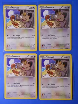 4x Persian 62/98, 4x Meowth 61/98 Pokemon card XY Ancient Origins NM - Image 2