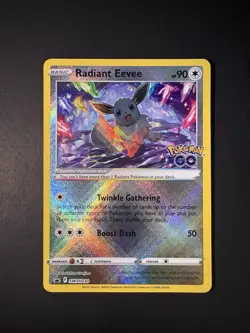 Radiant Eevee SWSH230 Sword & Shield Black Star Promo Cards Holo Pokemon Go - Image 1