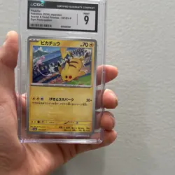 Pokemon Pikachu CGC Mint 9 Scarlet & Violet Promo 197/SV-P Gym Japanese - Image 3