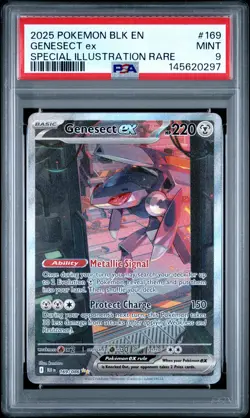 2025 POKEMON BLK EN-BLACK BOLT SPECIAL ILLUSTRATION RARE #169 GENESECT EX PSA 9 - Image 1