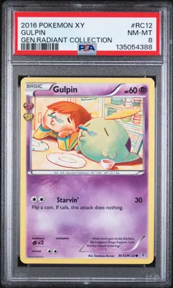 2016 POKEMON XY GENERATIONS RADIANT COLL #RC12 GULPIN PSA 8 - Image 1