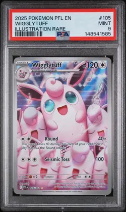 2025 Pokemon Phantasmal Flames Wigglytuff Illustration Rare PSA 9 - Image 1