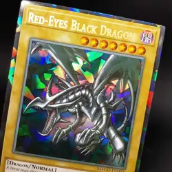 YuGiOh Red-Eyes Black Dragon, (Custom Card), Shatter Foil, Non-Official, Orica! - Image 1