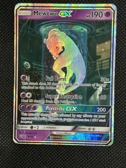 Pokemon Mewtwo GX Shining Legends 78/73 Shiny Holo Rare Full Art !!DAMAGE!! - Image 1