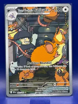 Pokemon Team Rocket's Raticate 202/182 Destined Rivals Illustration Rare Holo NM - Image 1