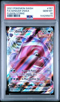 Pokemon Gengar VMAX 157/264 - PSA 10 GEM MINT - Fusion Strike Full Art FA Holo - Image 1