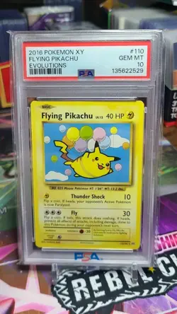 FLYING PIKACHU PSA 10 2016 POKEMON XY EVOLUTIONS #110/108 GEM MINT - Image 1