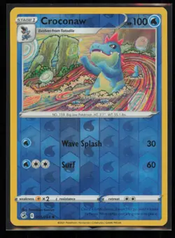 Croconaw 056/264 Pokemon Fusion Strike Uncommon Near Mint Reverse Holo - Image 1