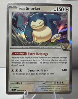 Pokemon Hop's Snorlax 117/159 Sv09 Journey Together Holo 150 HP Extra Helpings - Image 1