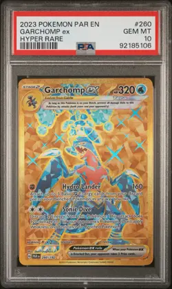 2023 POKEMON PAR EN-PARADOX RIFT HYPER RARE #260 GARCHOMP EX PSA 10 - Image 1